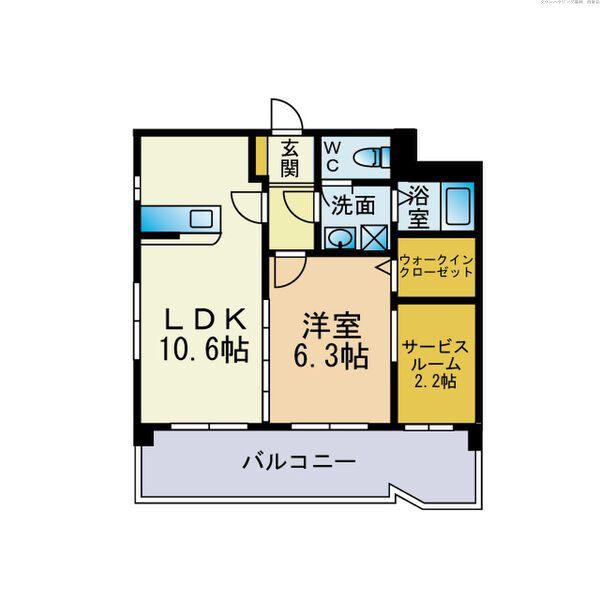 クラジューペール(1LDK/3階)の間取り写真