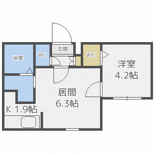 アイアール二十四軒(1LDK/1階)の間取り写真