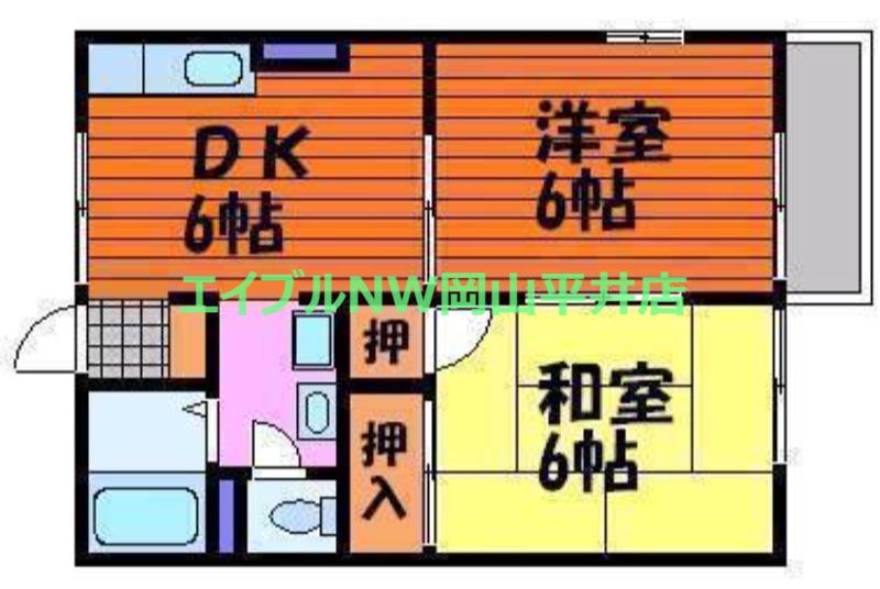 アクティエイト(2DK/2階)の間取り写真