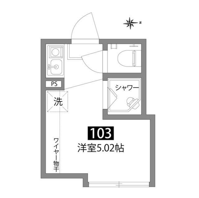 ルミノソ赤塚(ワンルーム/1階)の間取り写真