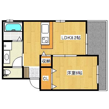 ベルリード宝塚(1LDK/1階)の間取り写真