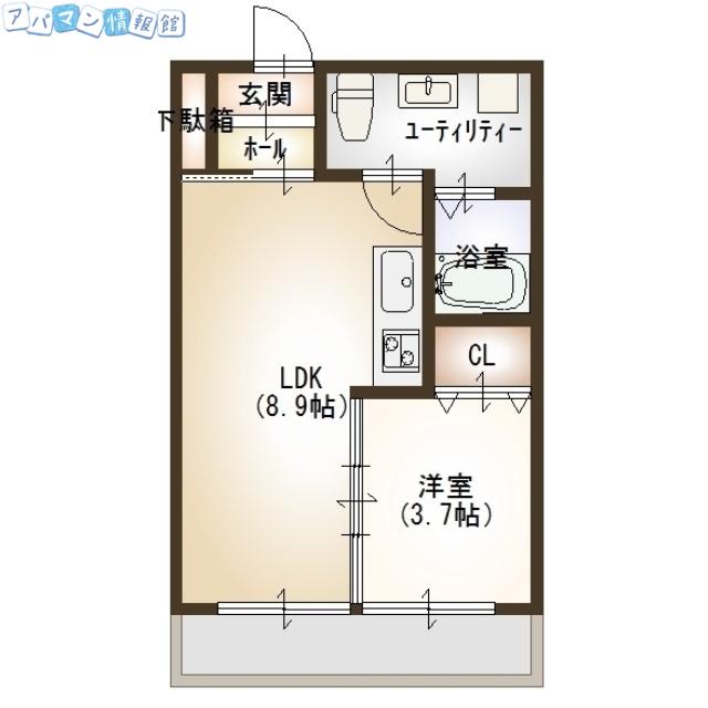 ヴォーグ(1LDK/1階)の間取り写真