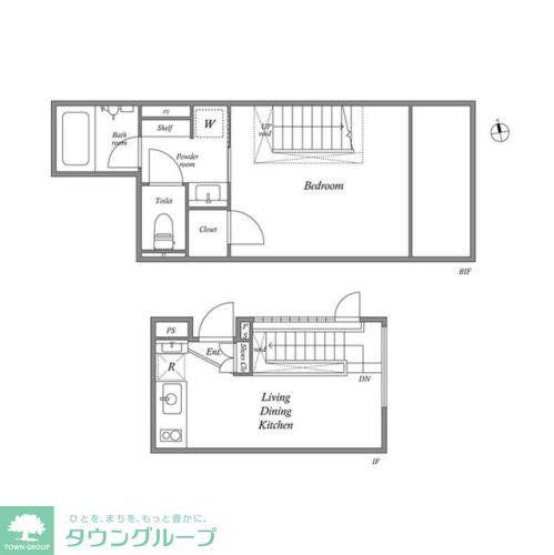 PASEO新宿3丁目Ⅱ(1LDK/B1階)の間取り写真