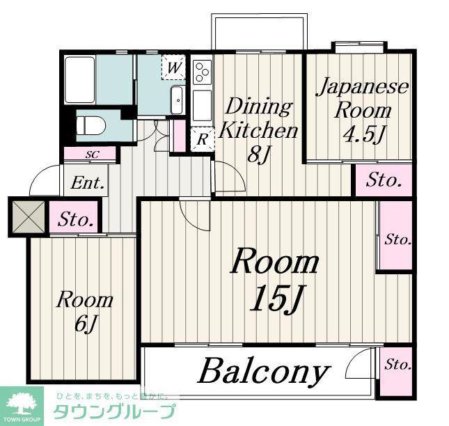 宮前平グリーンハイツ22号棟(3DK/4階)の間取り写真