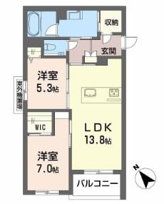 コンフォートH2026(2LDK/3階)の間取り写真