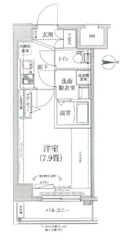 ティモーネ深川リーヴァ(1K/2階)の間取り写真