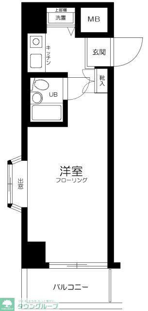 スカイノブレ川崎柳町(1K/11階)の間取り写真