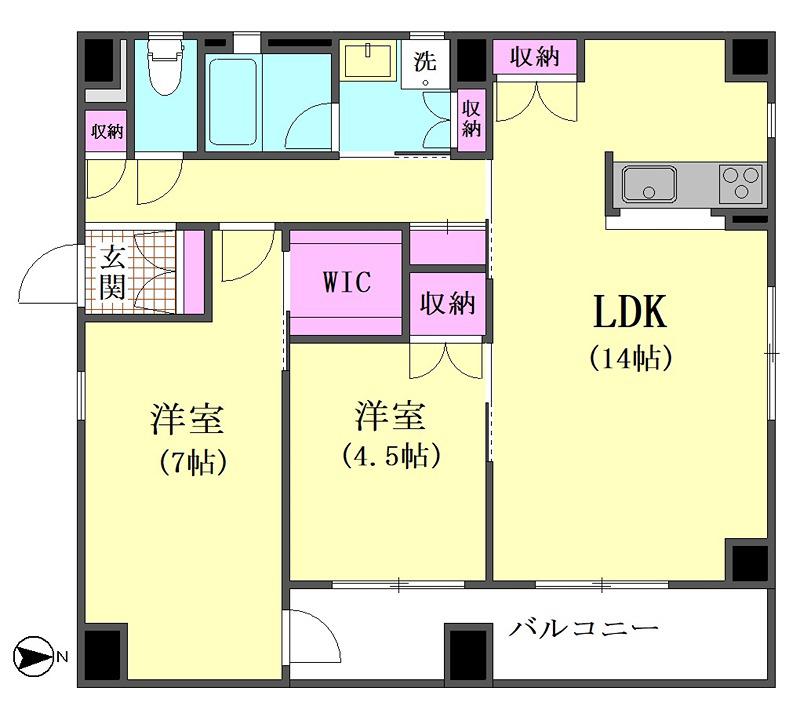 CASA ANIMADO(2LDK/4階)の間取り写真