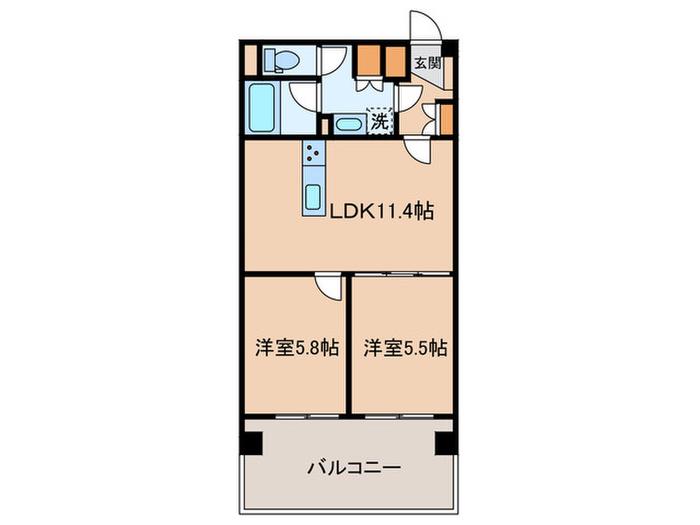 トーカンマンション代々木上原(2LDK/3階)の間取り写真