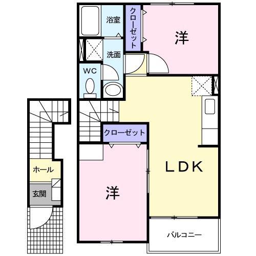 サンリットM.S(2LDK/2階)の間取り写真