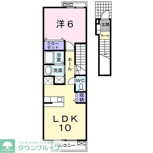 フィオーレIII(1LDK/2階)の間取り写真