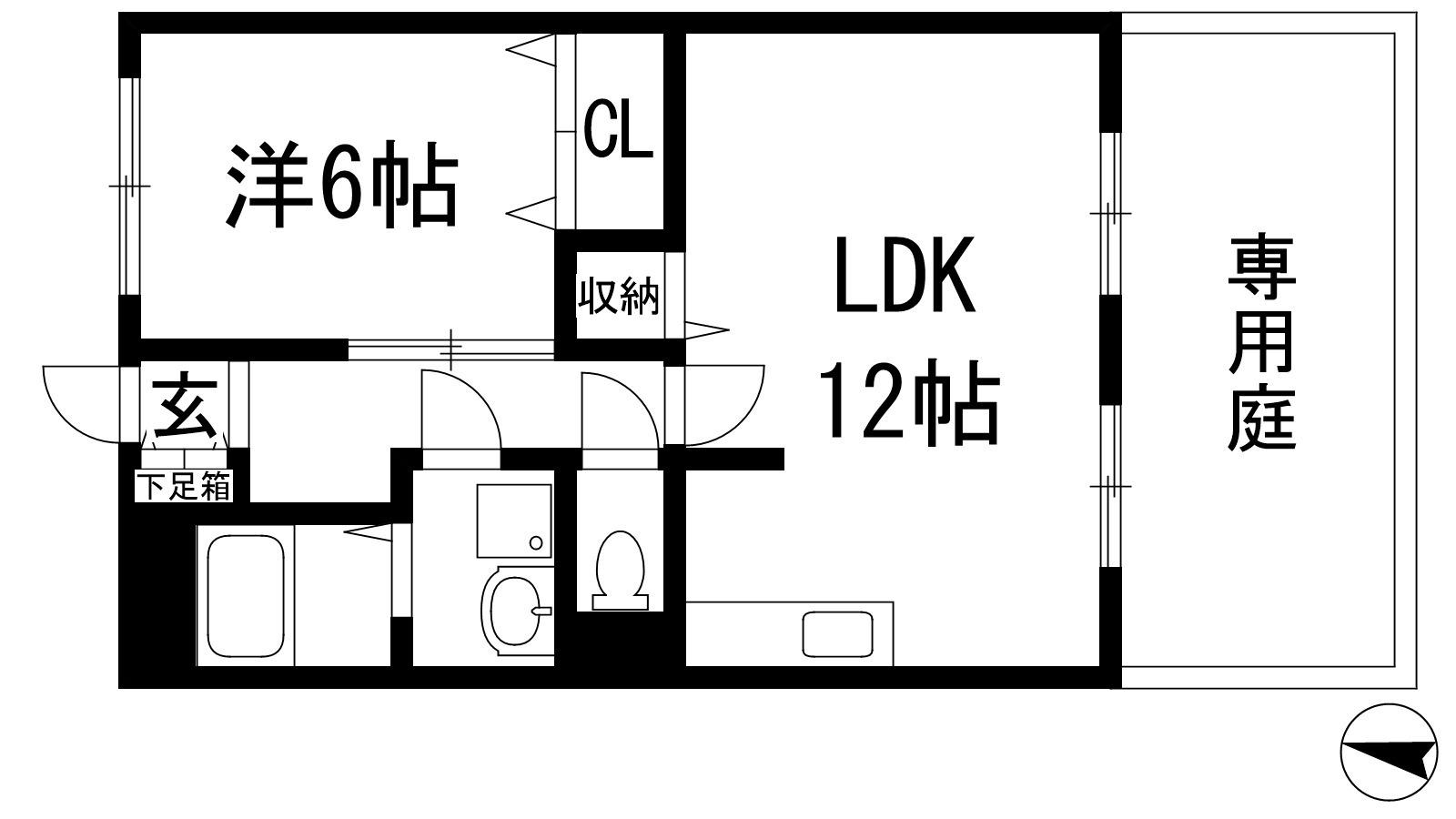 リード21(1LDK/1階)の間取り写真