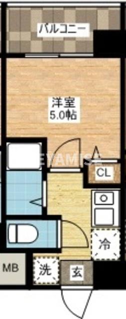 S-FORT長崎興善町(1K/14階)の間取り写真