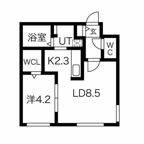 ARMADA(1LDK/1階)の間取り写真