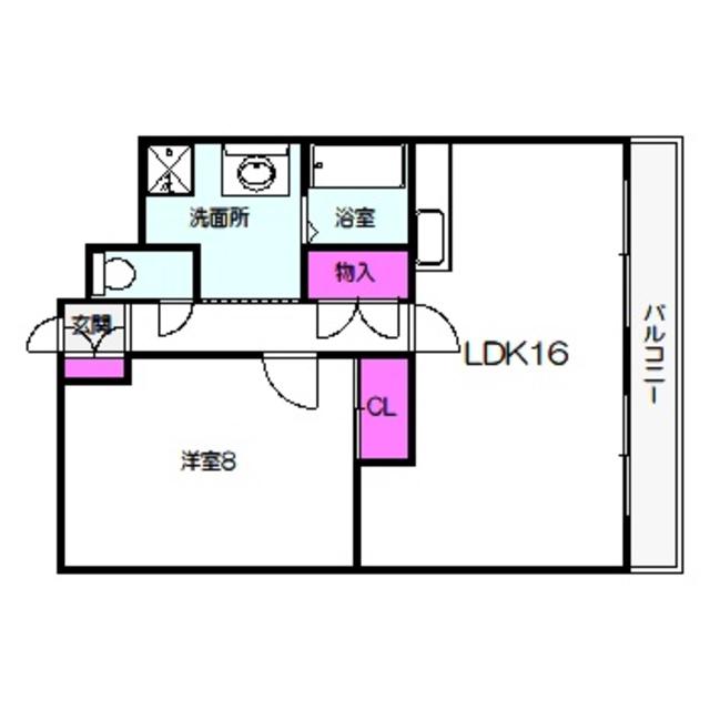 ロイヤルキタノ(1LDK/8階)の間取り写真