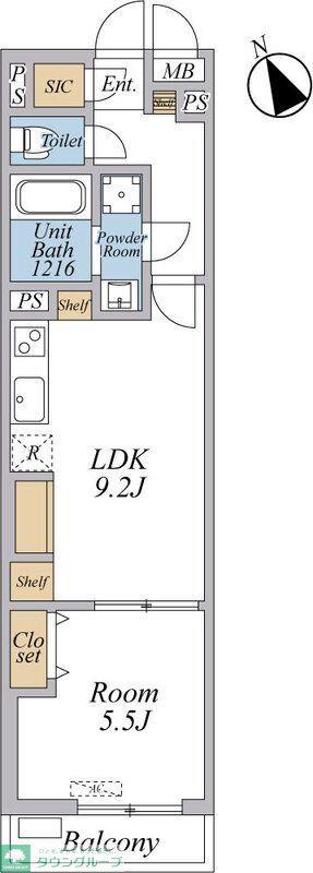 リブリ・西台(1LDK/1階)の間取り写真