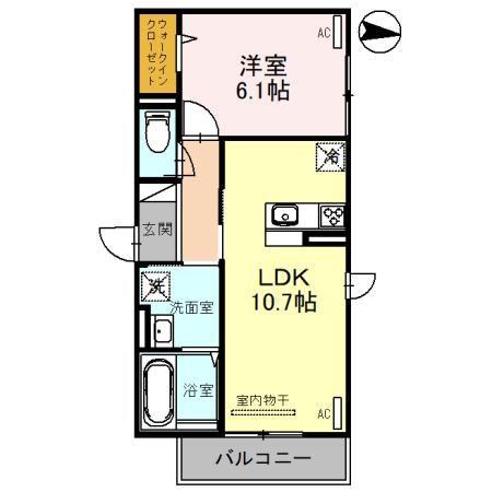 カーザ ソラーレ(1LDK/3階)の間取り写真