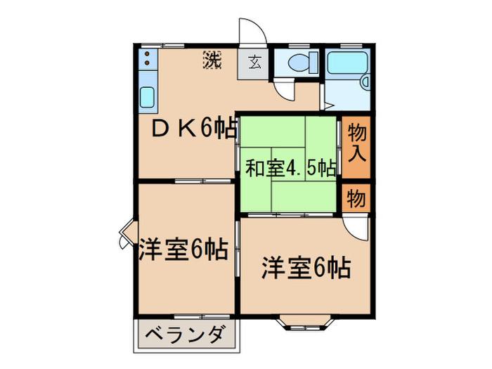 リヴイン八坂台(3DK/2階)の間取り写真