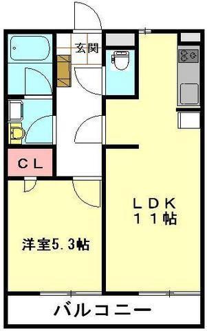 レオネクストタウンコートIII(1LDK/2階)の間取り写真