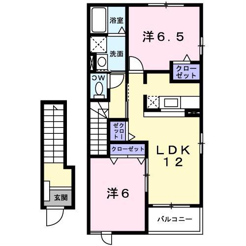MARUSA21 C(2LDK/2階)の間取り写真