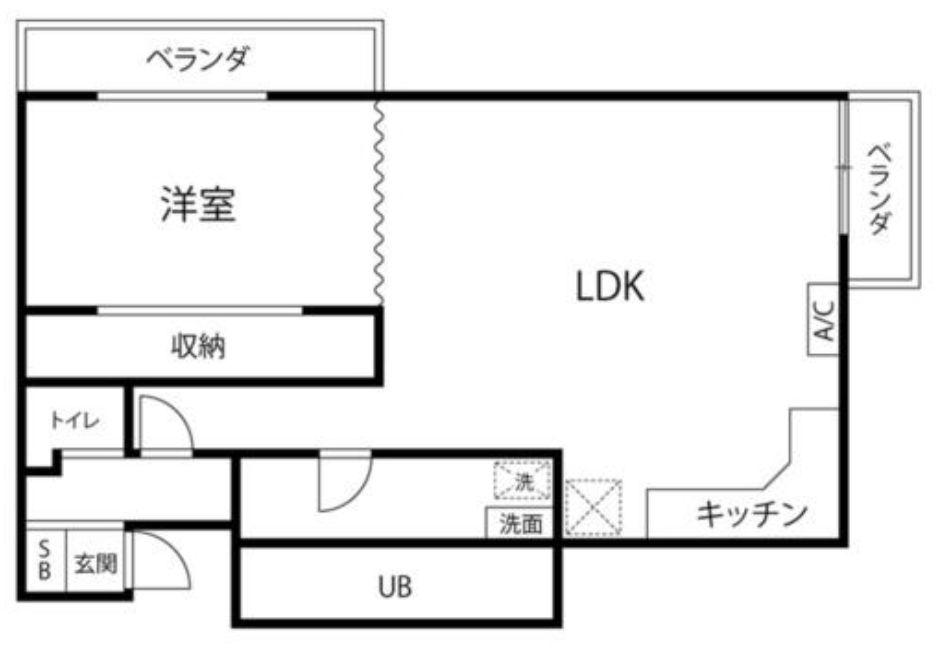 クローネ北沢(1LDK/2階)の間取り写真