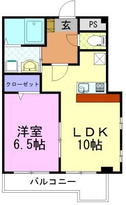 ファイブシティ(1LDK/6階)の間取り写真