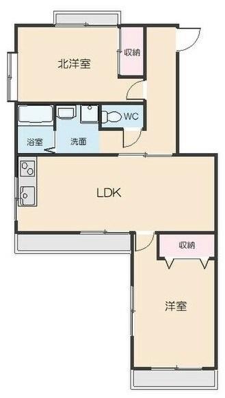 ピュア五反田(2LDK/3階)の間取り写真