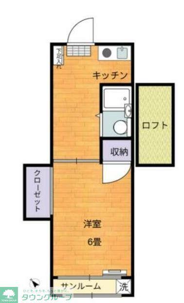 メゾンベルジュ(1DK/3階)の間取り写真