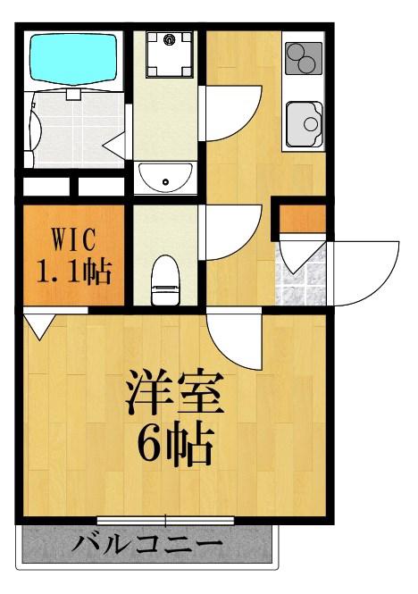 CASA BIANCA(1K/1階)の間取り写真