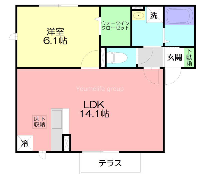 フォレスト葉山(1LDK/1階)の間取り写真