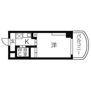 岩井橋ロイヤルハイツ(1K/4階)の間取り写真