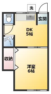 コーポ豊田(1DK/1階)の間取り写真