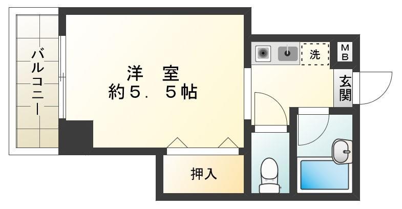 勝どき第3関根ビル(ワンルーム/4階)の間取り写真