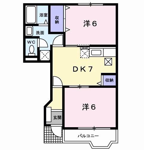アメニティーハウス白金(2DK/1階)の間取り写真