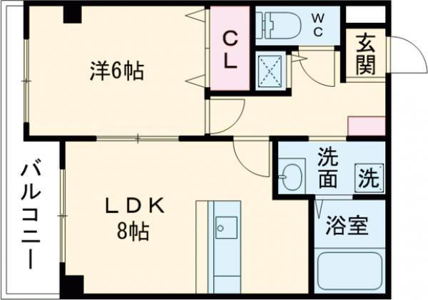 ルメルシエ(1LDK/3階)の間取り写真