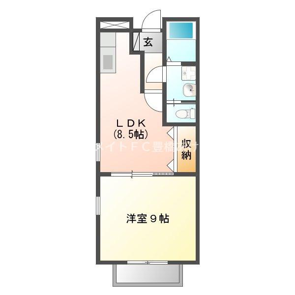 シャルマンドミール(1LDK/2階)の間取り写真
