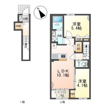 プレシア(2LDK/2階)の間取り写真