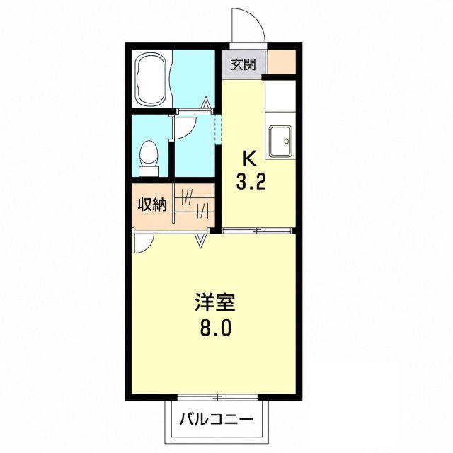 LASPERANZA(1K/2階)の間取り写真
