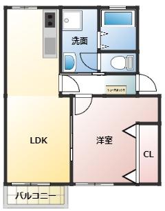 グリーンガーデン(1LDK/1階)の間取り写真