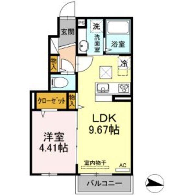 グレイス・K(1LDK/1階)の間取り写真