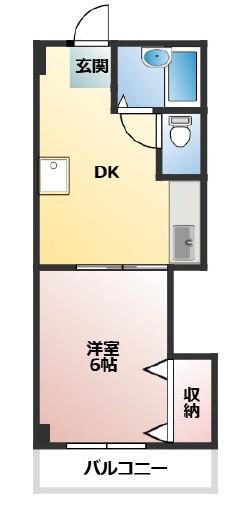 ビーンズバレー(1DK/2階)の間取り写真