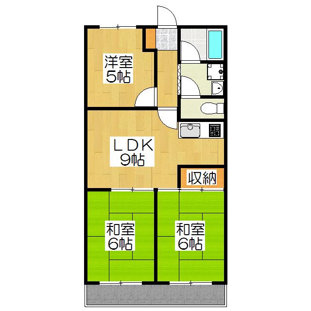 第2くめマンション(3LDK/3階)の間取り写真