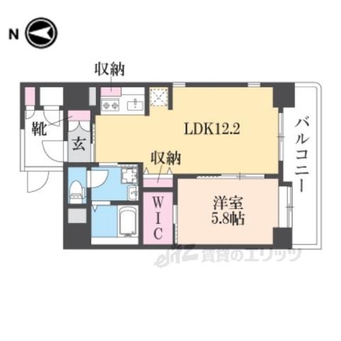 アリスタ四条西洞院(1LDK/5階)の間取り写真