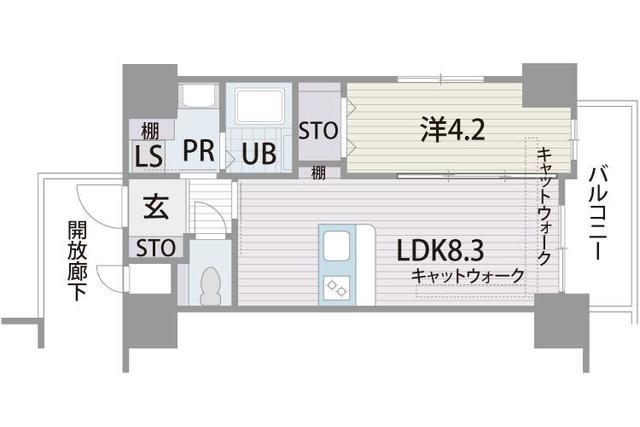 マリアヴィラ高宮(1LDK/10階)の間取り写真