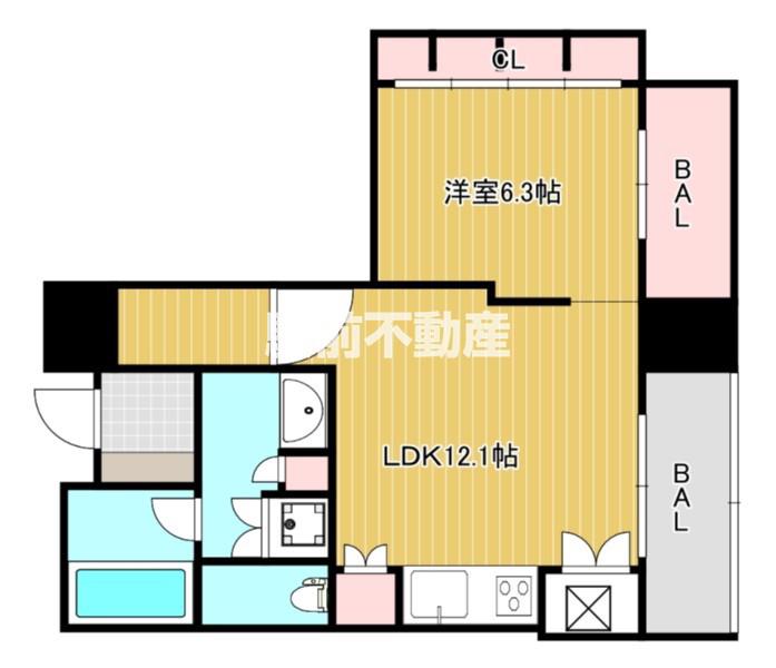 グランドメゾン福岡THE CENTRAL(1LDK/4階)の間取り写真