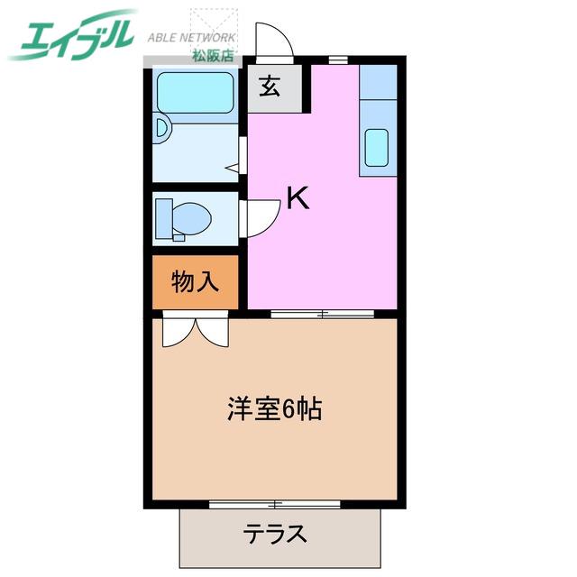 コーポ和院(1K/1階)の間取り写真