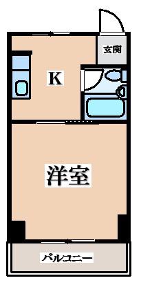 コスモス住道(1K/2階)の間取り写真