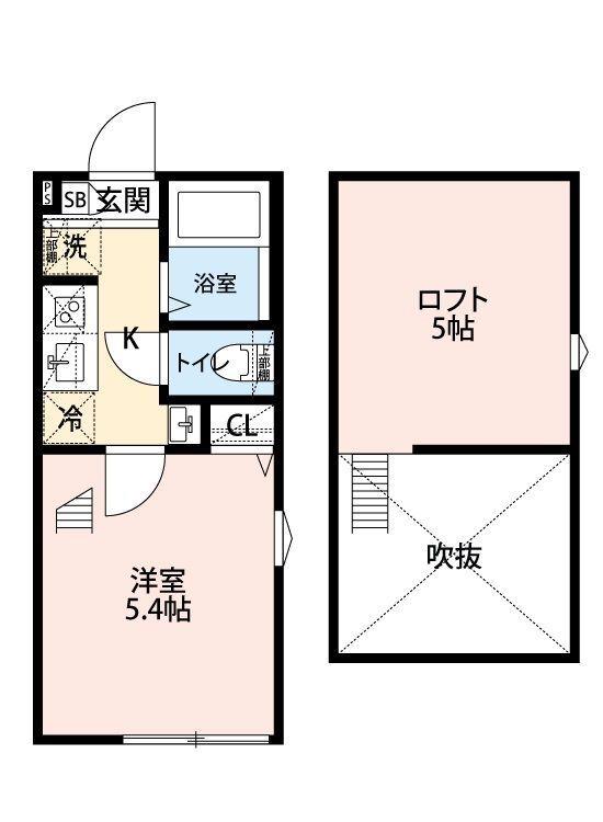 ペルラ小岩(1K/2階)の間取り写真