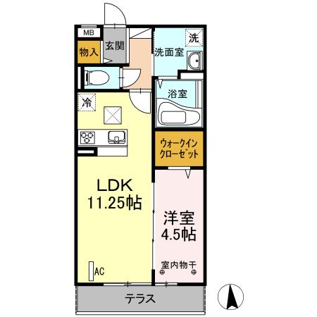LIEN(1LDK/1階)の間取り写真