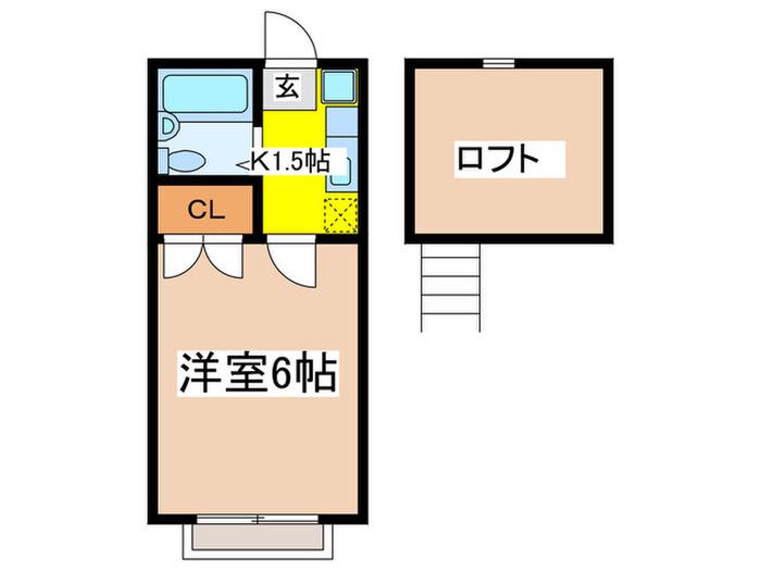 ガウディVI(ワンルーム/1階)の間取り写真